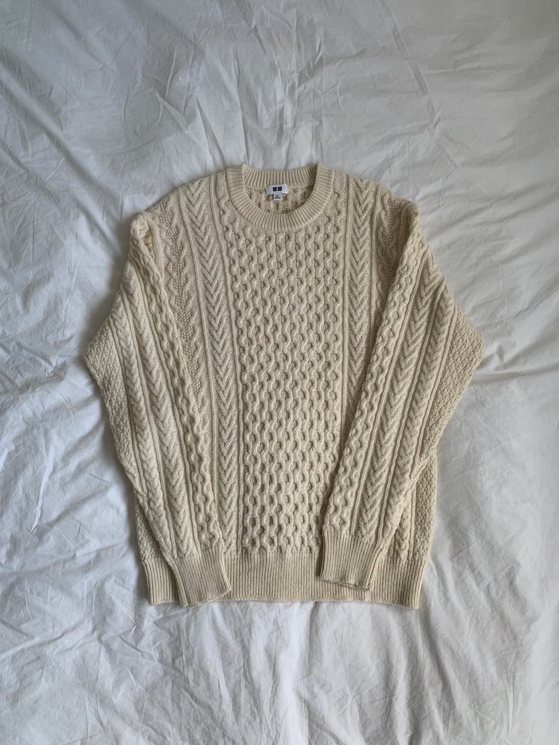 UNIQLO 크림 꽈배기 니트 상품이미지1