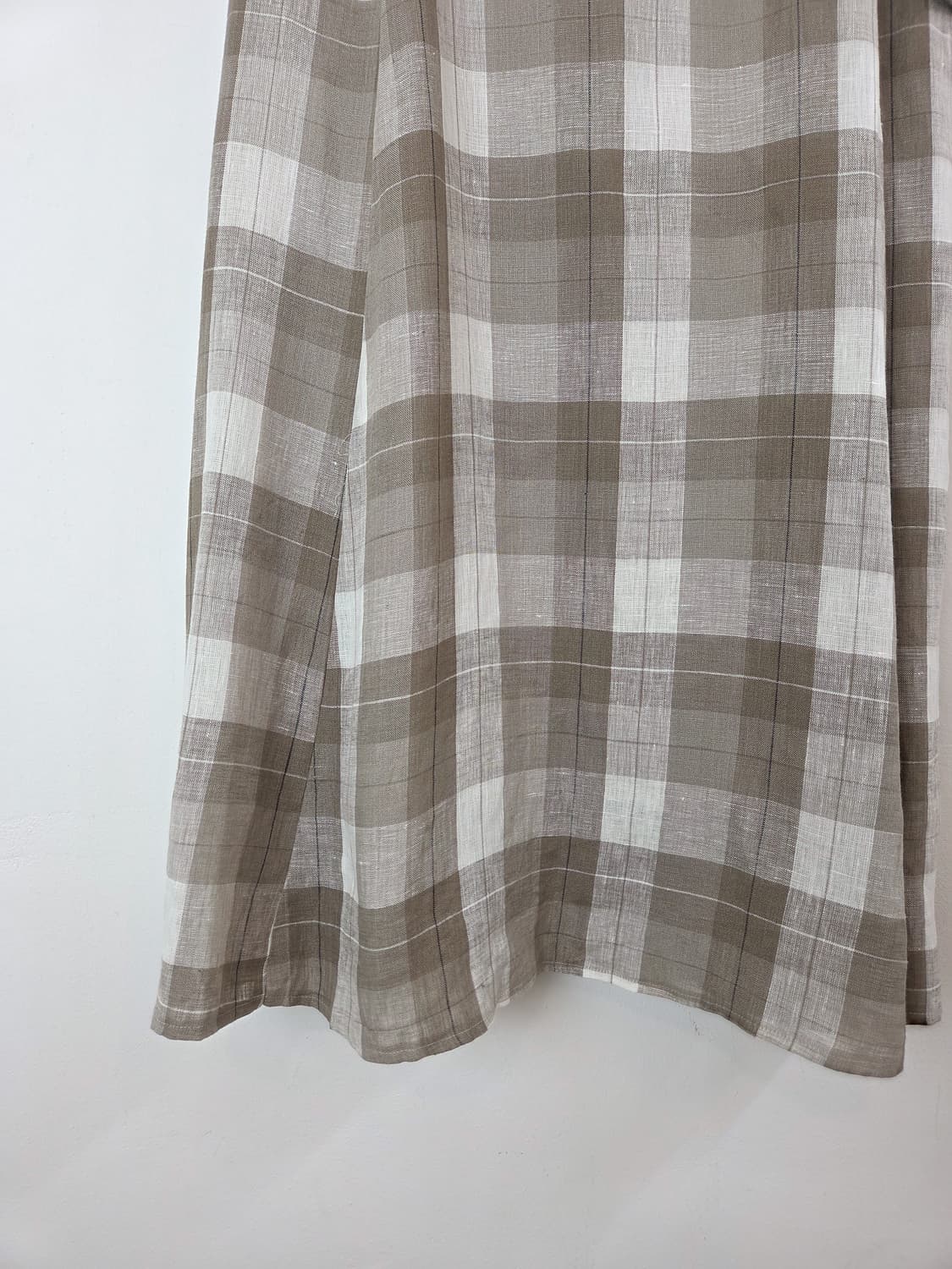 린넨 체크 롱스커트 상품이미지3