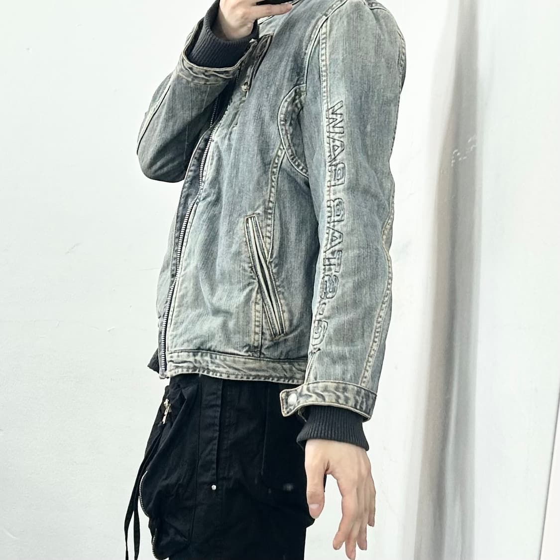 지스타로우 테크니컬 데님 바이커 자켓 상품이미지3