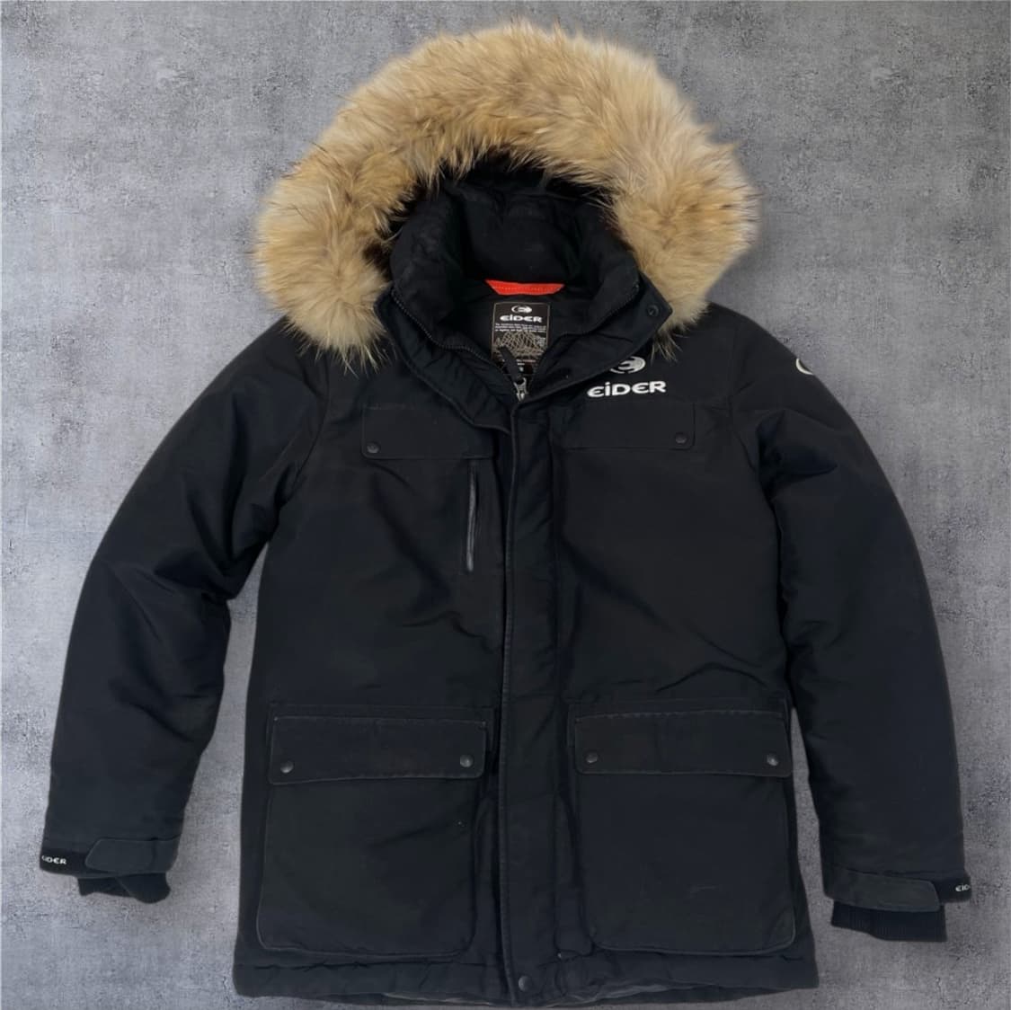 아이더 Eider 블랙 후드퍼 덕다운 헤비 패딩 파카 M 상품이미지1