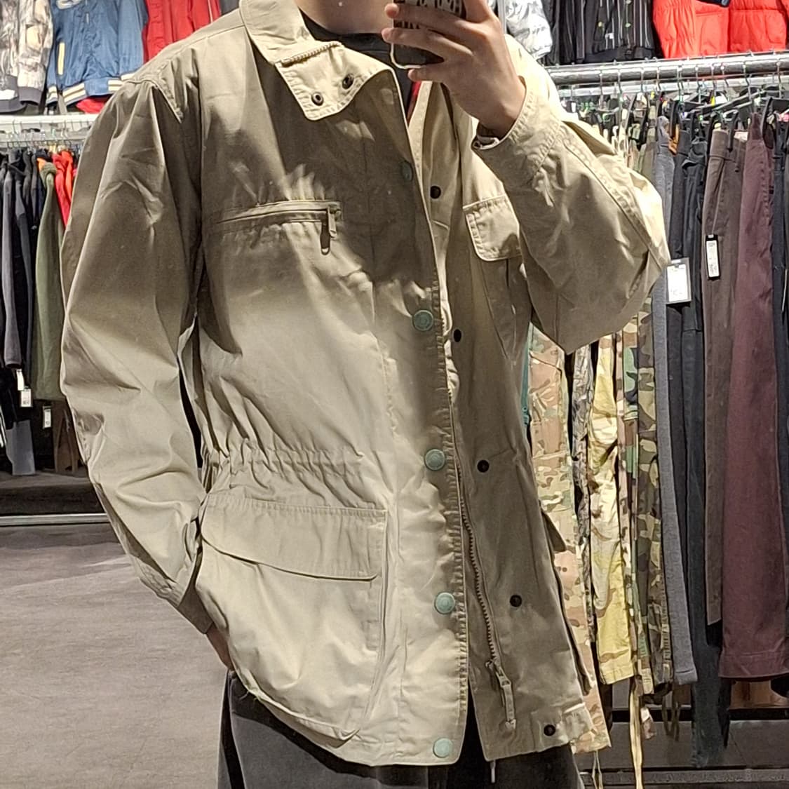 에디바우어 JP 아이보리 아메카지 울블렌드 히든지퍼 멀티포켓 캐주얼자켓 상품이미지2