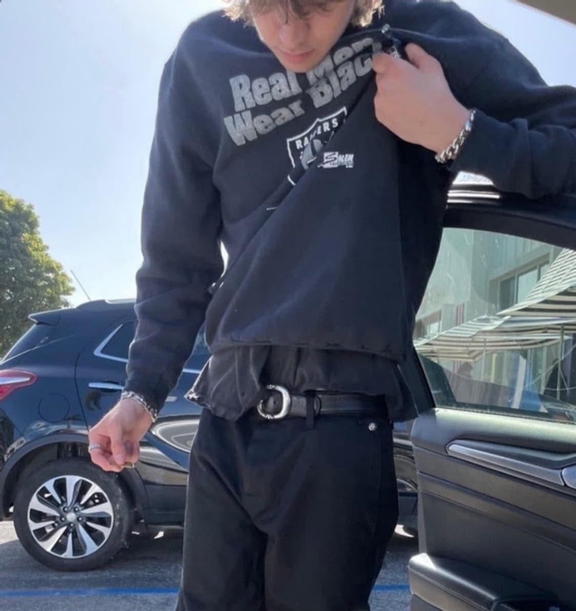 빈티지 레이더스 리얼 맨 웨어 블랙 래글런 스웻셔츠 상품이미지1