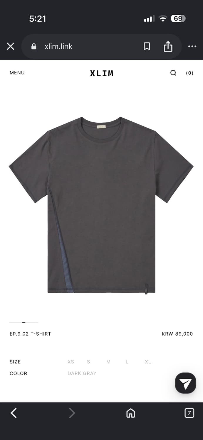 (S) Xlim ep.9 02 t shirt dark gray 상품이미지1