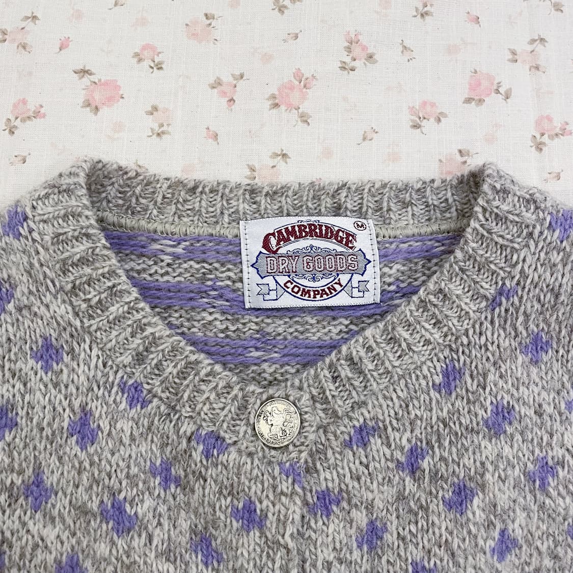 USA 빈티지 울 도트 가디건  상품이미지3