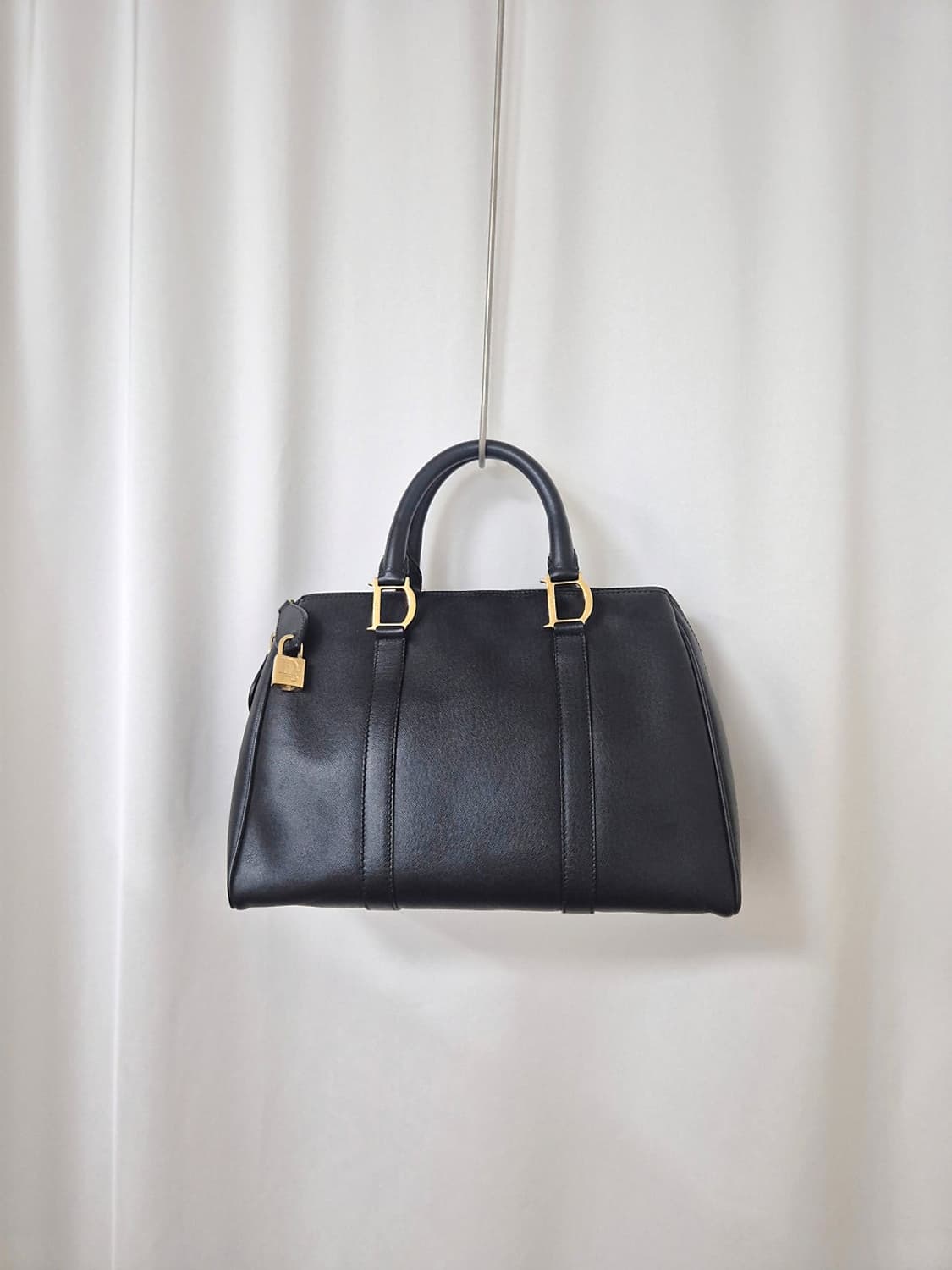 디올(DIOR) D링 레더 블랙 보스턴백 토트백 빈티지가방 상품이미지1