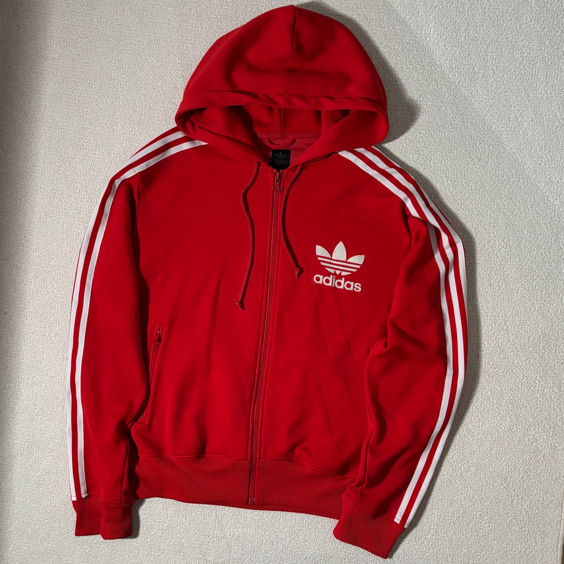 아디다스 올드스쿨 빅로고 레드 빨흰 져지 상품이미지1