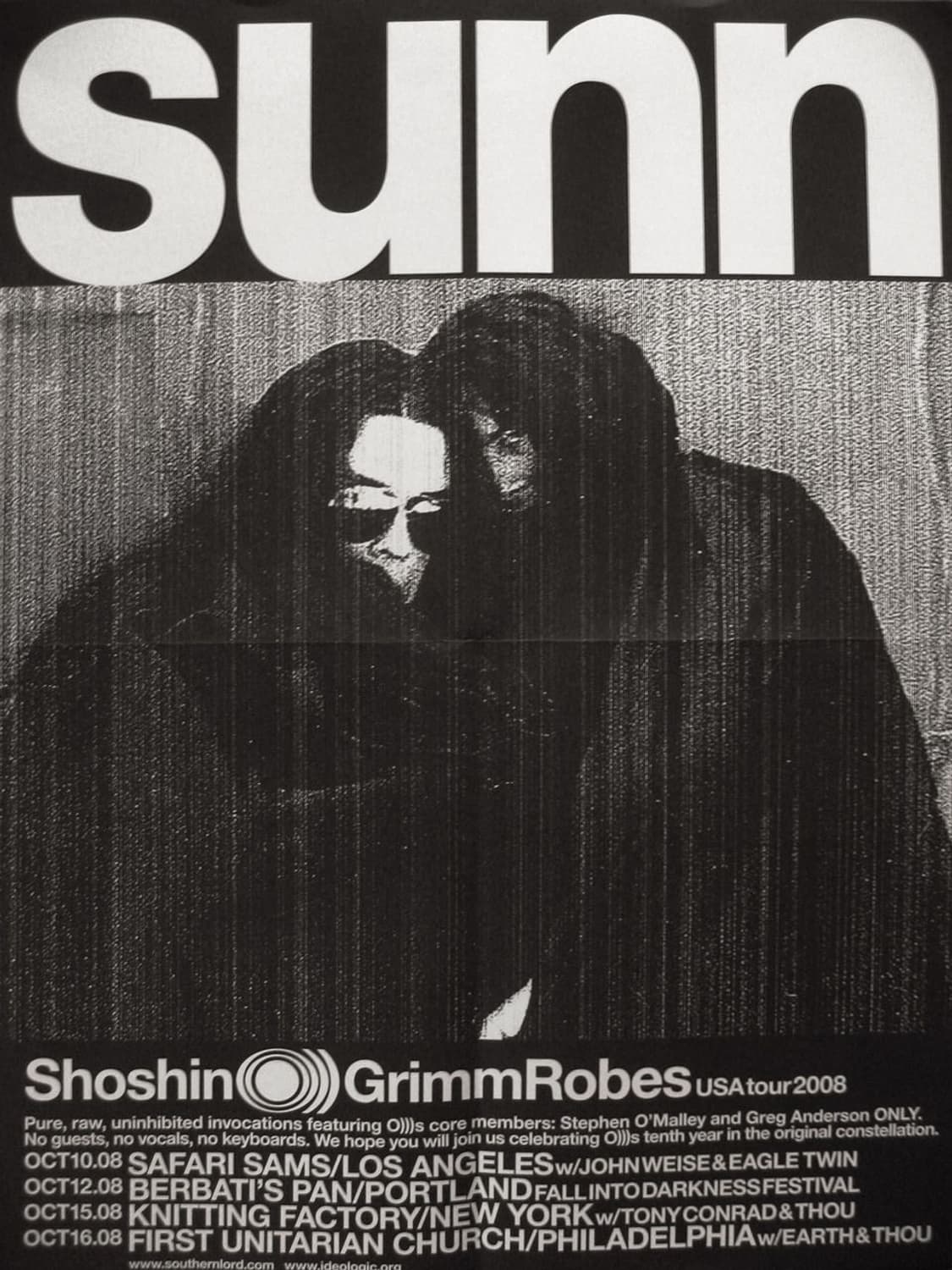 Sunn O))) solid black logo band tee 상품이미지3