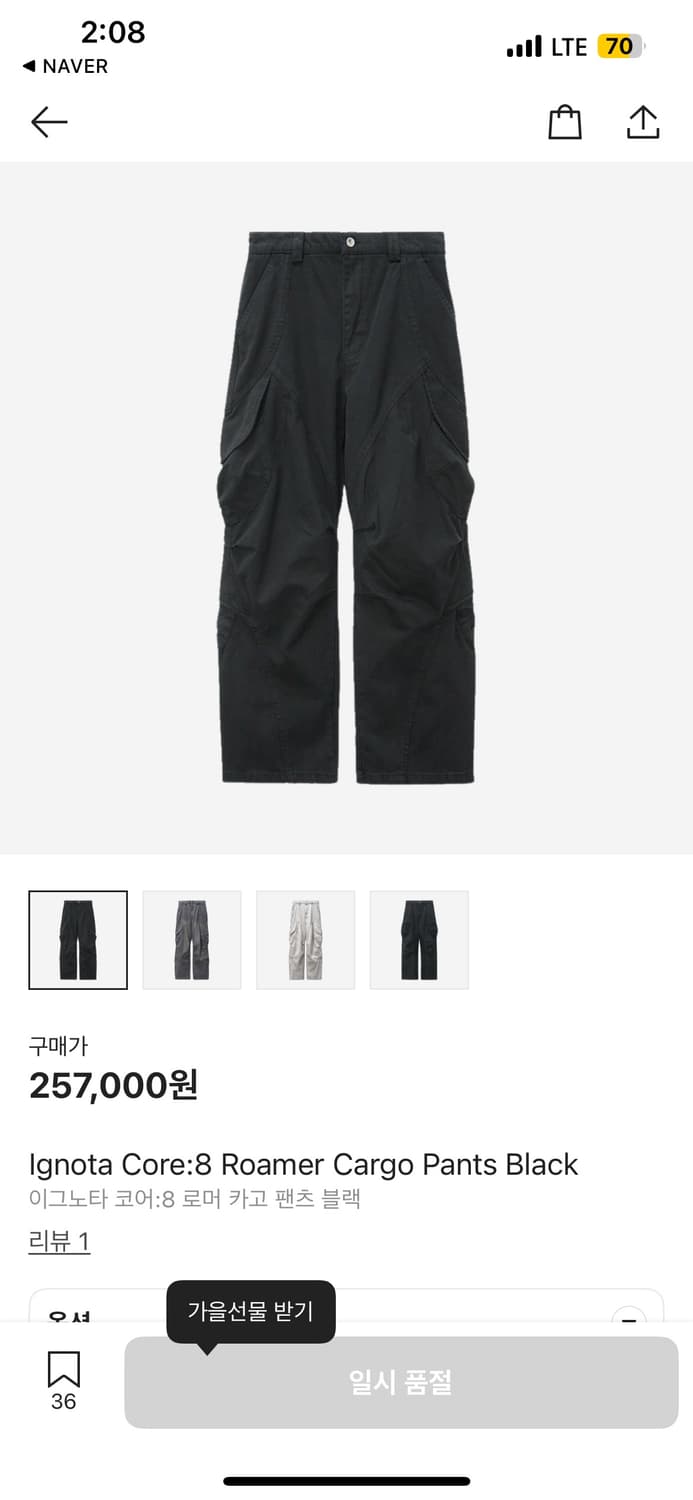 ignota core 8 roamer cargo pants 상품이미지1