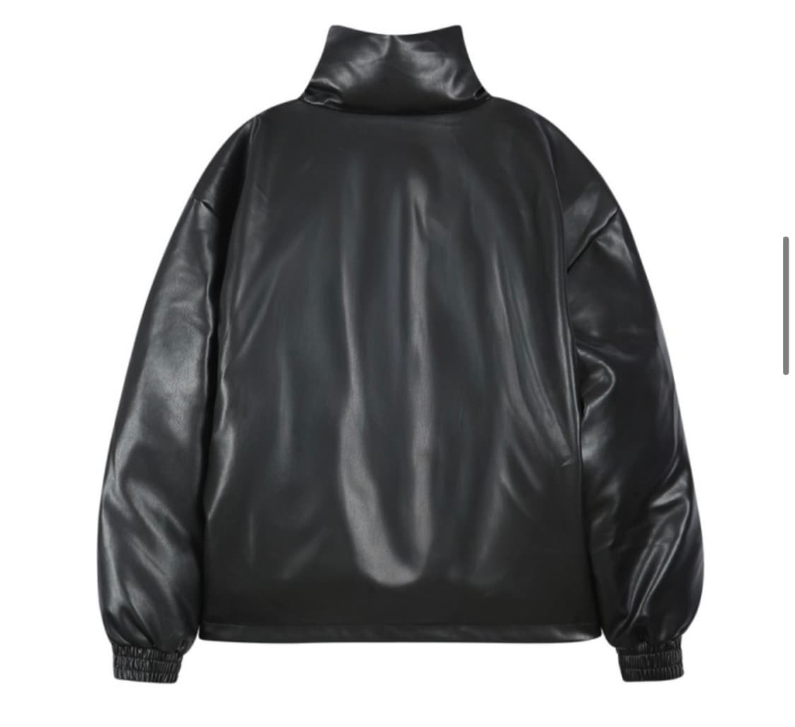 스탠다드에러 하이넥 레더 패딩 상품이미지4