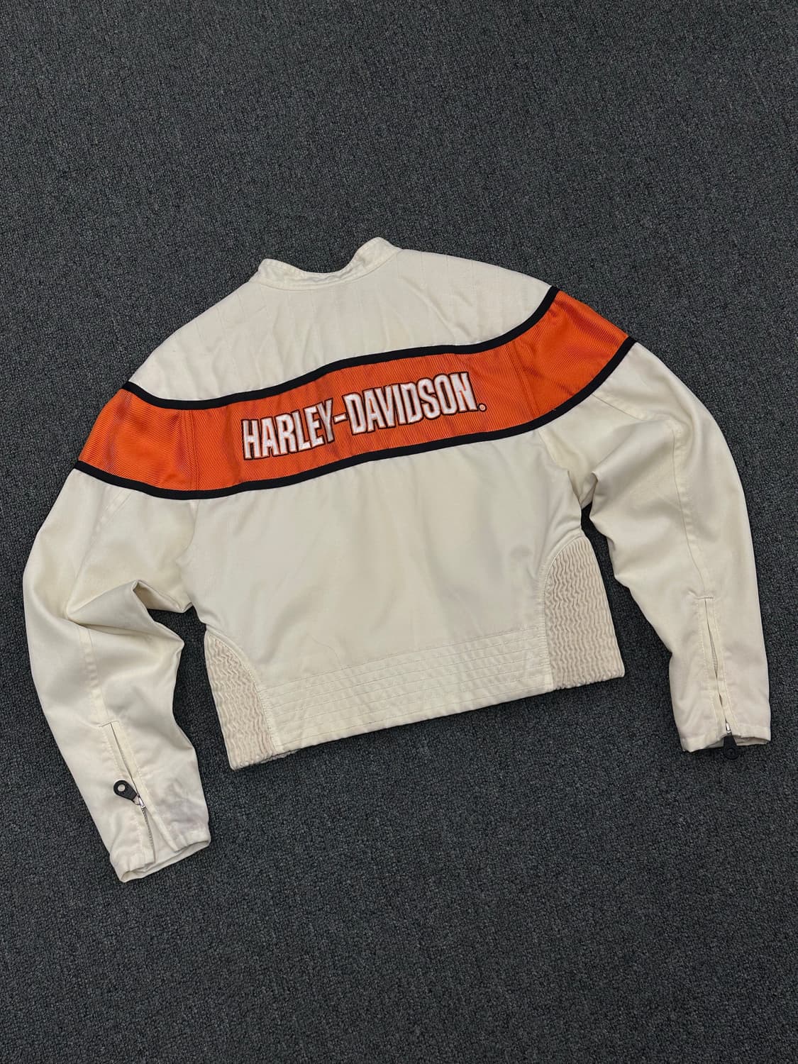 XS)할리데이비슨 빈티지 나일론 크롭 레이싱 자켓 상품이미지5