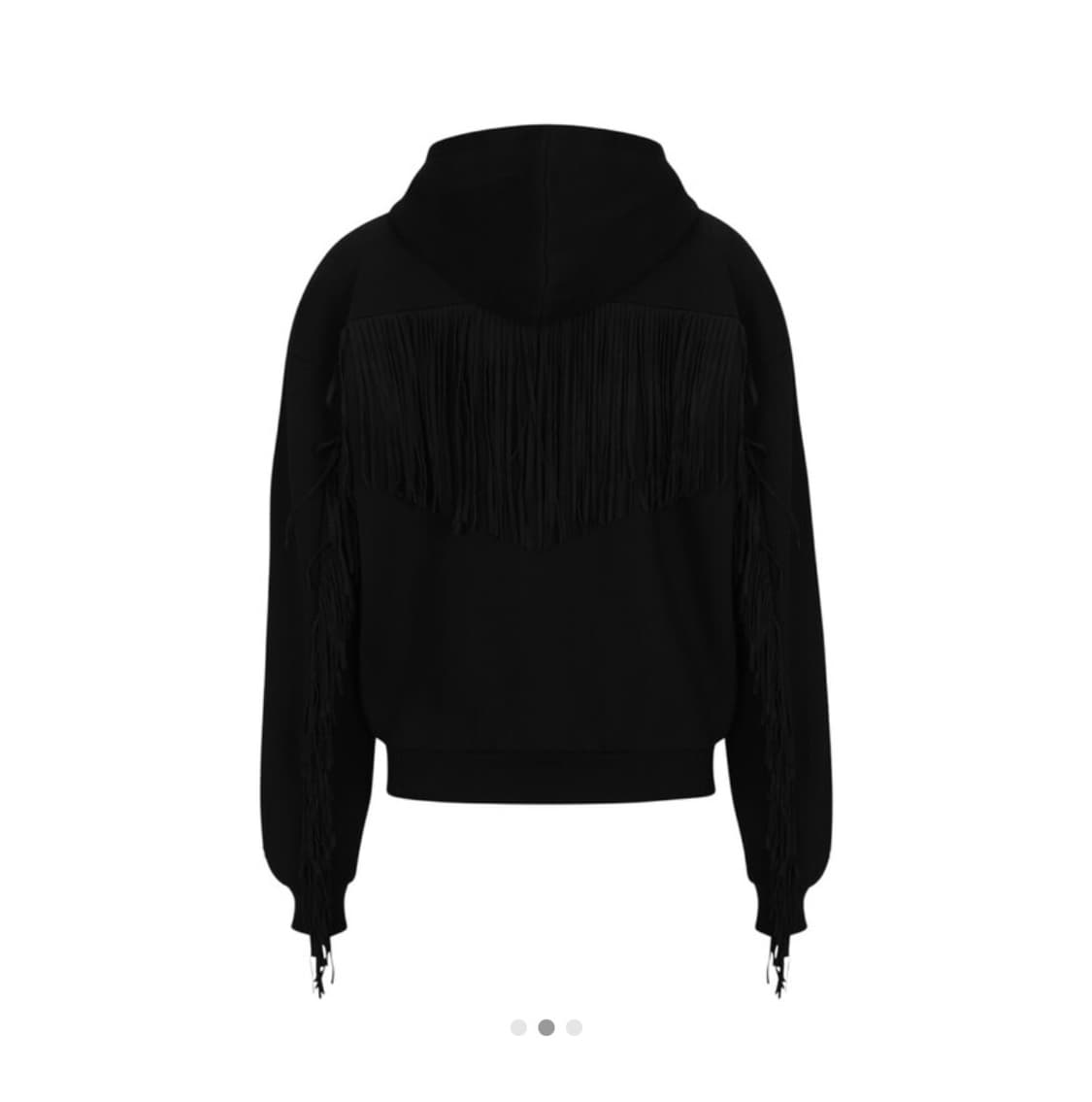 1133 garden 와일드 프린지 후드집업 블랙 상품이미지2