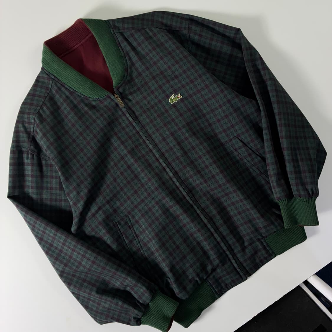 Lacoste  라코스테 90,s 리버시블 체크 블루종 자켓 상품이미지3
