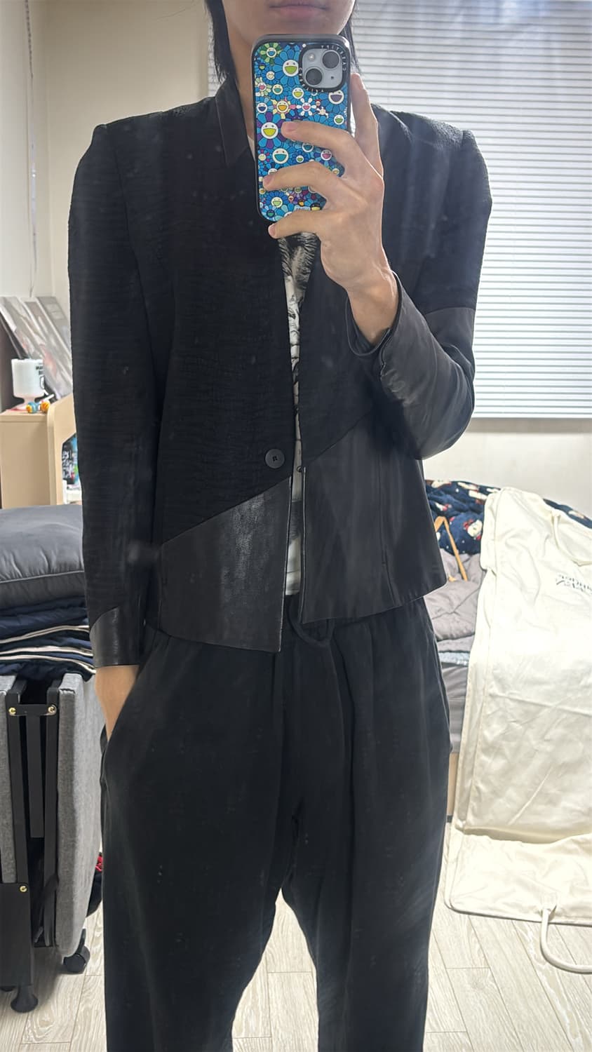 헬무트랭 레더카라 울 트위드?.? 블레이저 2사이즈 상품이미지7