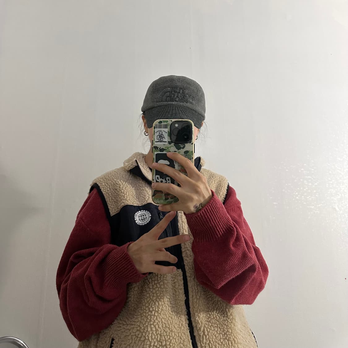 노스페이스 빅로고 플리스 기모 볼캡 상품이미지3