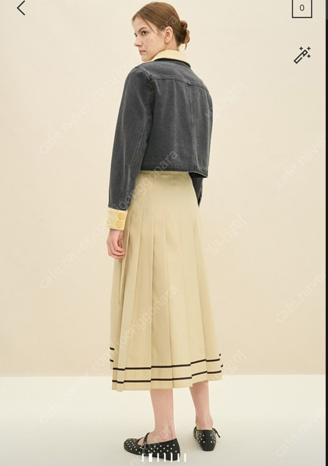 타임 트위드 블록 데님 자켓  76 상품이미지2