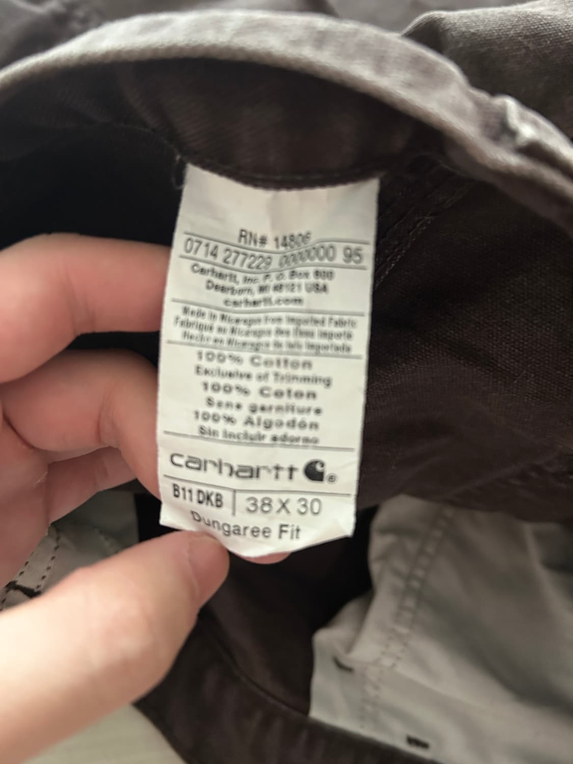 칼하트 카펜터팬츠 38x30 다크브라운 상품이미지4