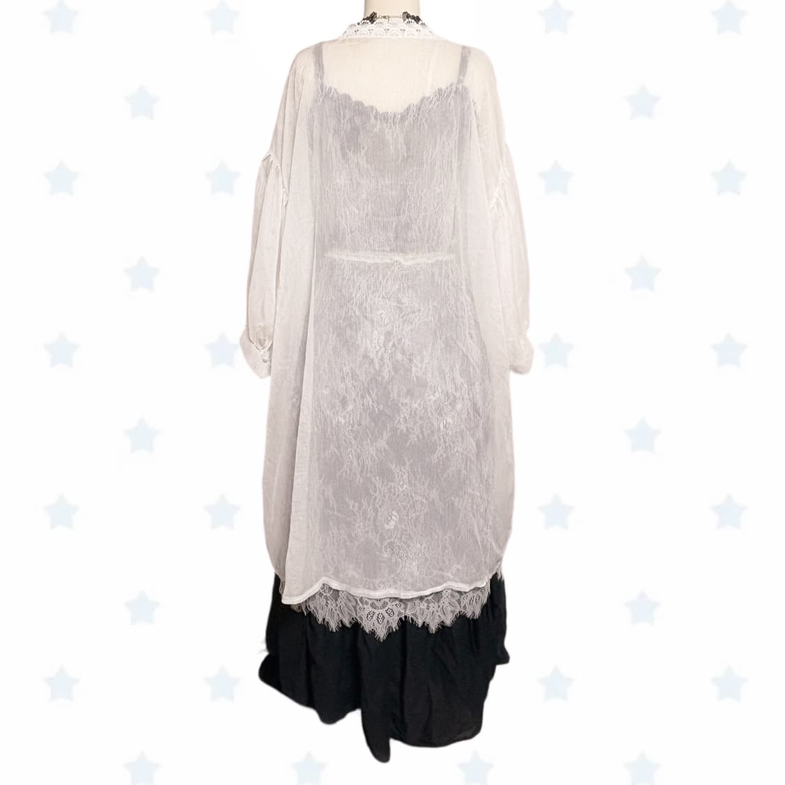 빈티지크루 쿠앤크 생화이트 블랙 페어리 을지로 엑시즈팜 레이어드 코디 상품이미지7