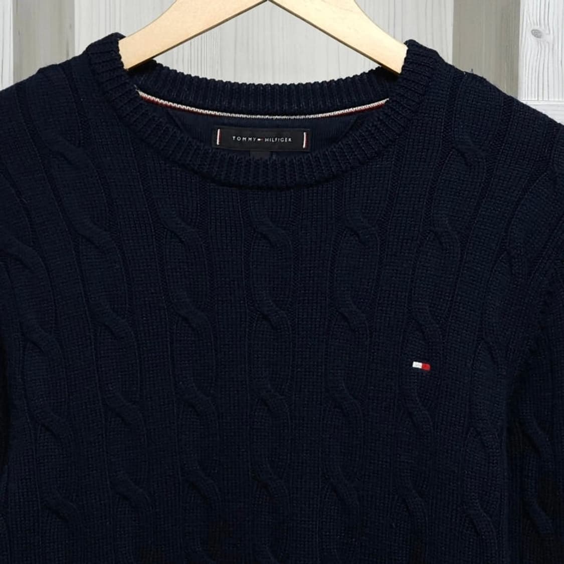 95)Tommy 타미 힐피거 케이블 꽈배기 니트 네이비 상품이미지2