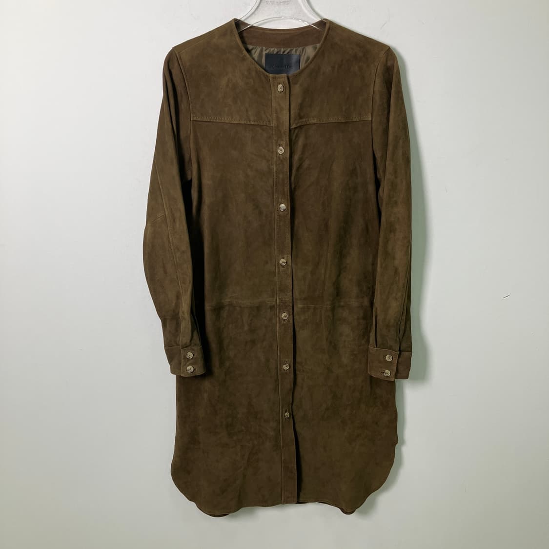 마시모두띠 브라운 스웨이드 롱 셔츠 S 상품이미지1