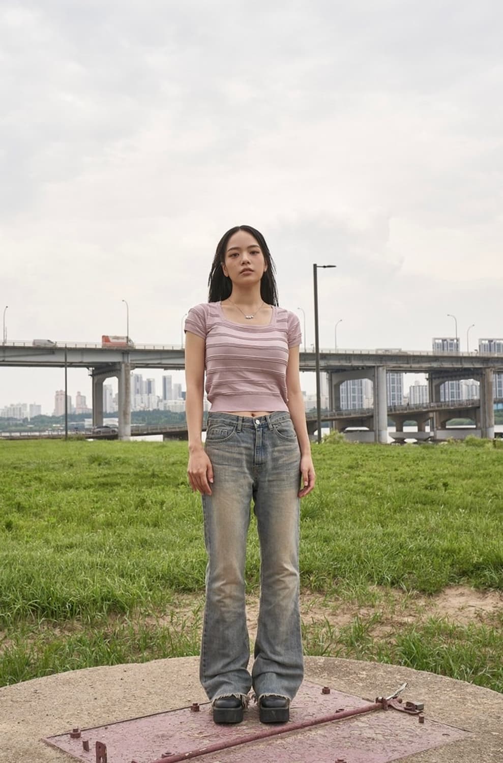 애즈온 CITRUS HALF KNIT pink 상품이미지3