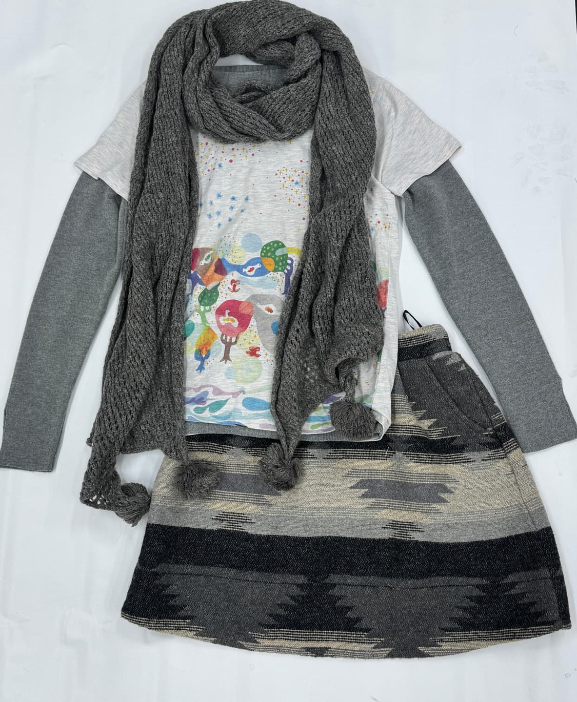 🪸하구미의 외출복 코디세트 🪸 프린팅 레이어드 그런지 히피 에스닉 상품이미지3