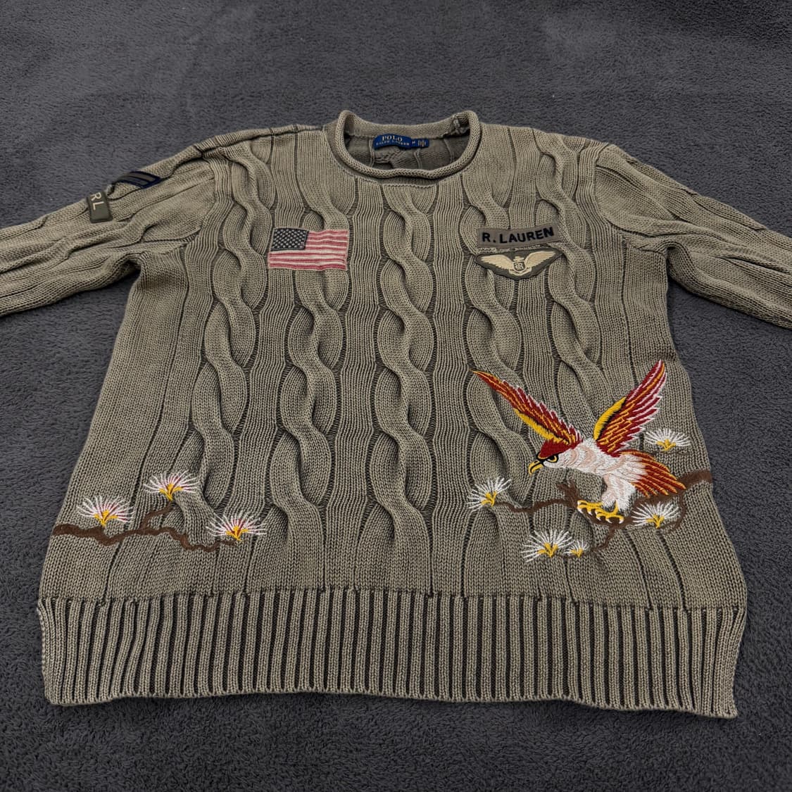 [정품/M] 폴로랄프로렌 자수 케이블 꽈배기 니트 상품이미지3