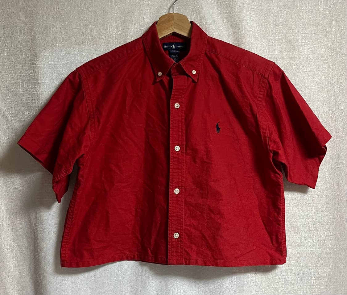 폴로 랄프로렌 크롭 반팔 셔츠 L 상품이미지1