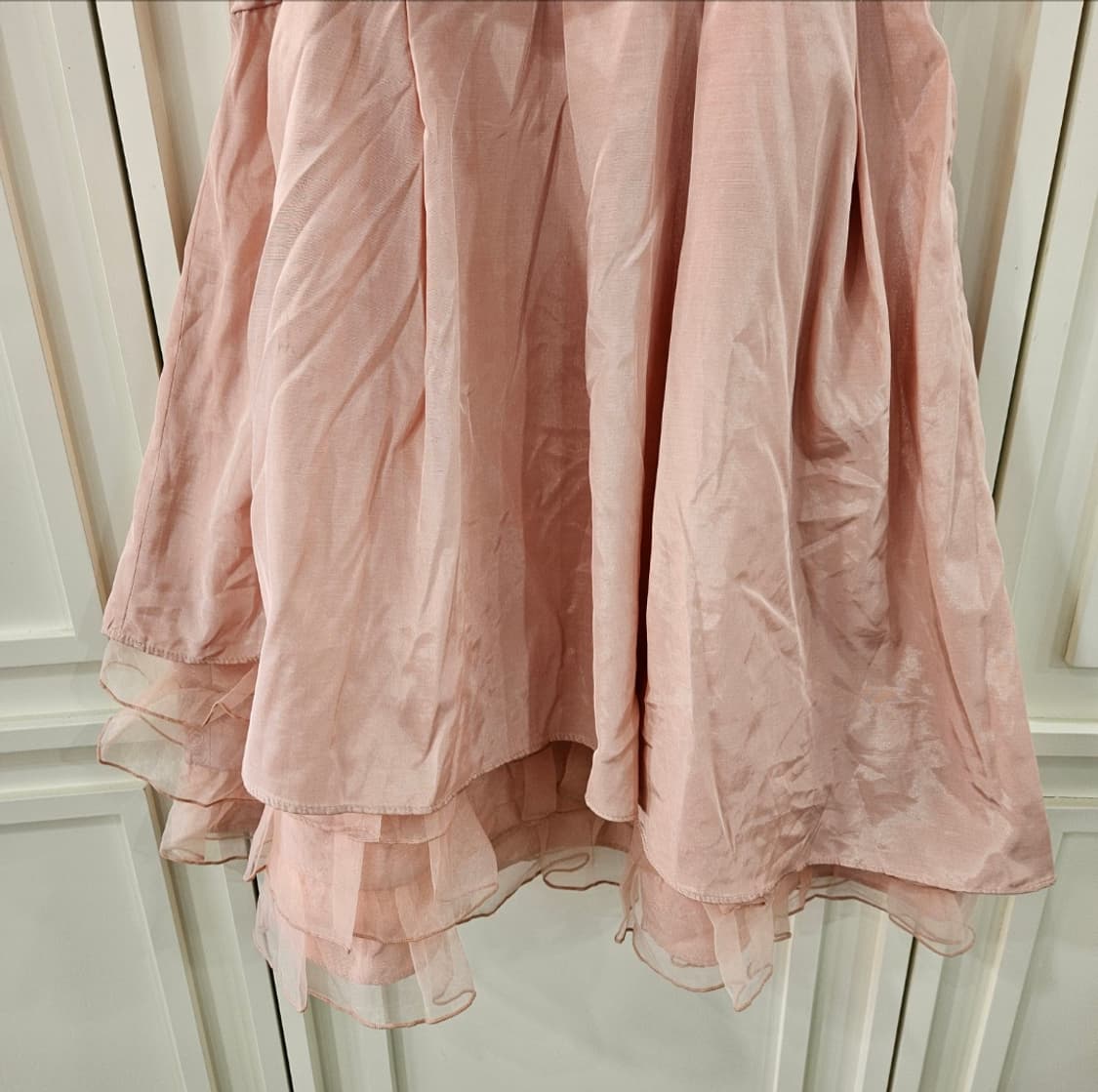 피치 베이비핑크 레이어드 튤 원피스 상품이미지3