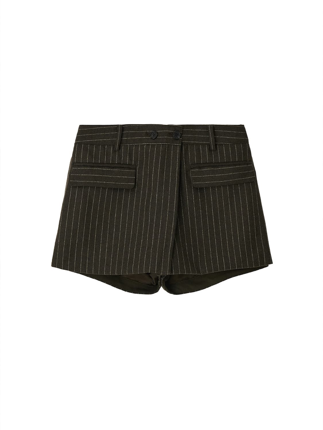 기준 Pin Stripe Wrap Shorts Khaki Brown 상품이미지2