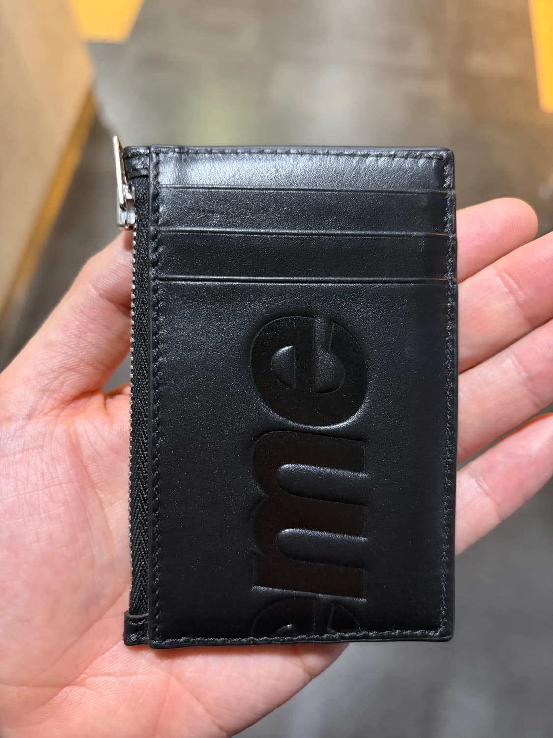 25ss 슈프림 카드지갑 레더 블랙 상품이미지1