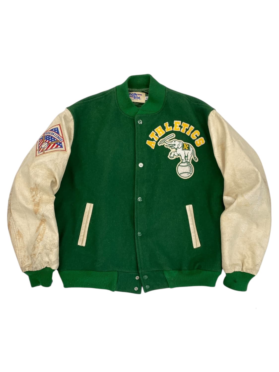 80's Chalk Line 오클랜드 A's 바시티 자켓 상품이미지1