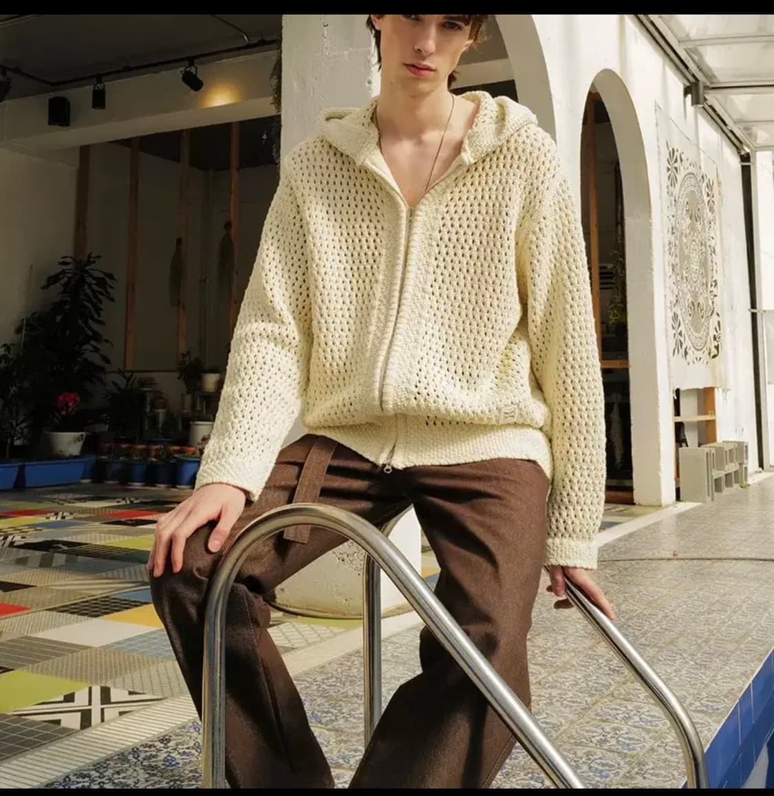 세터 헤비 코튼 메쉬 후드 집업 상품이미지1