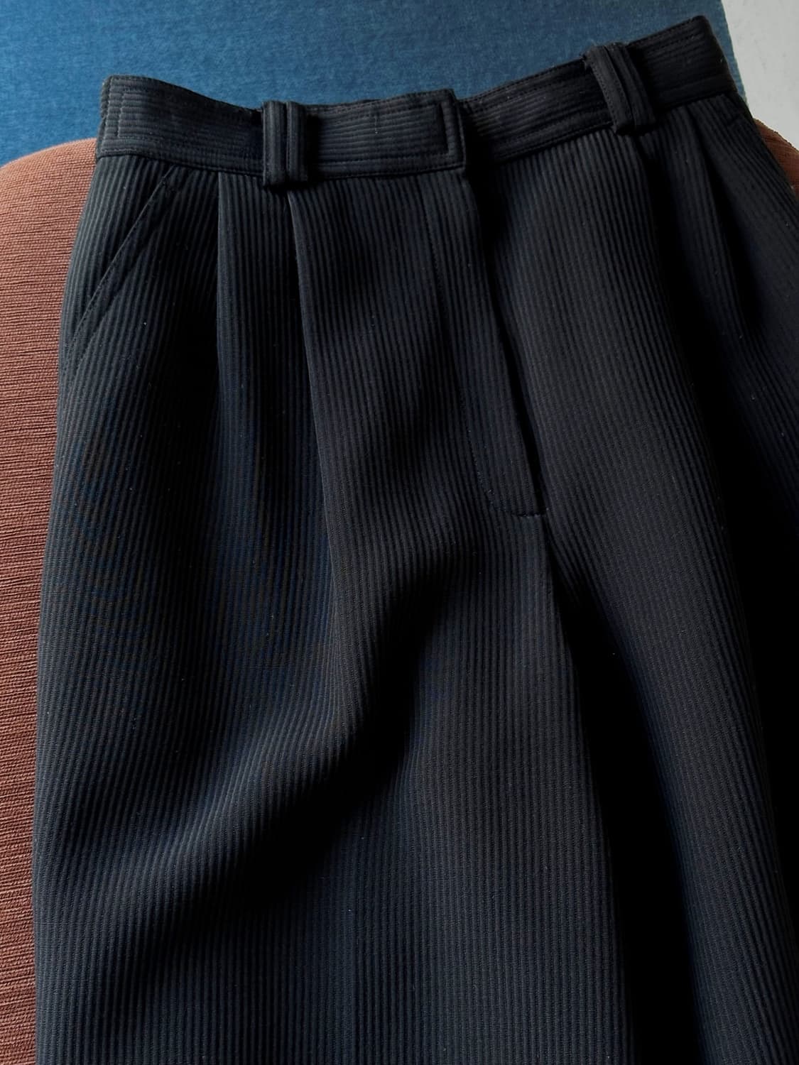 Wool acetate blend design wide trousers 상품이미지5