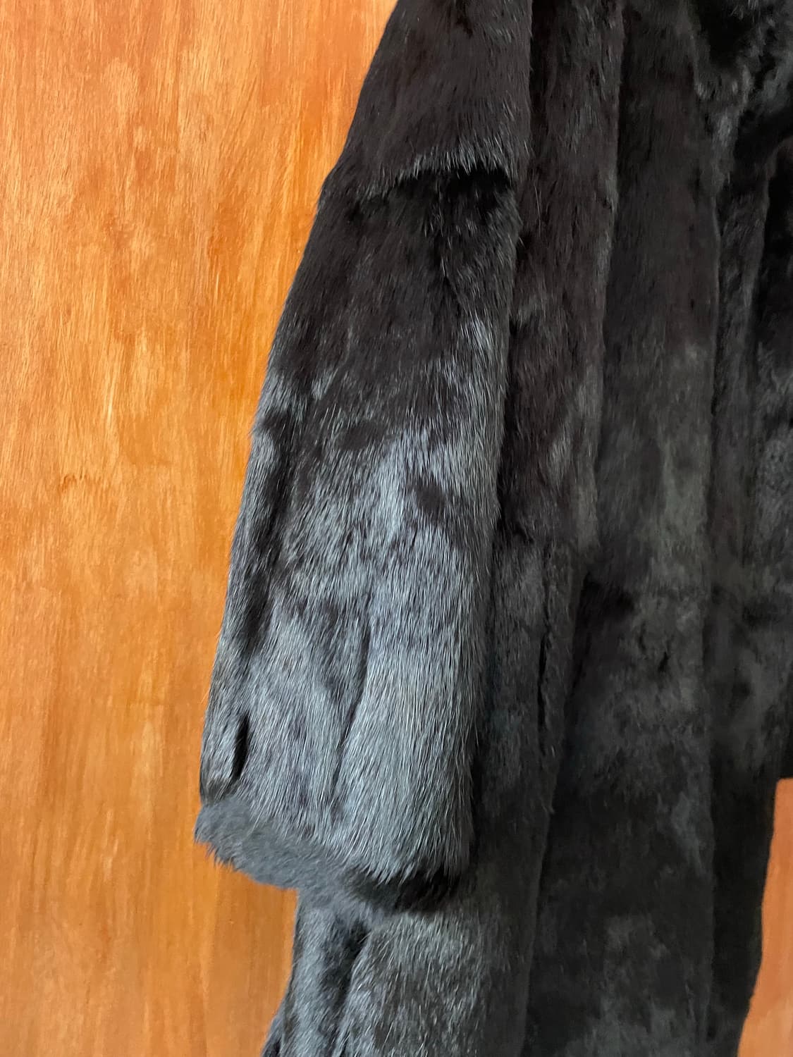 Black rabbit fur long coat 상품이미지6