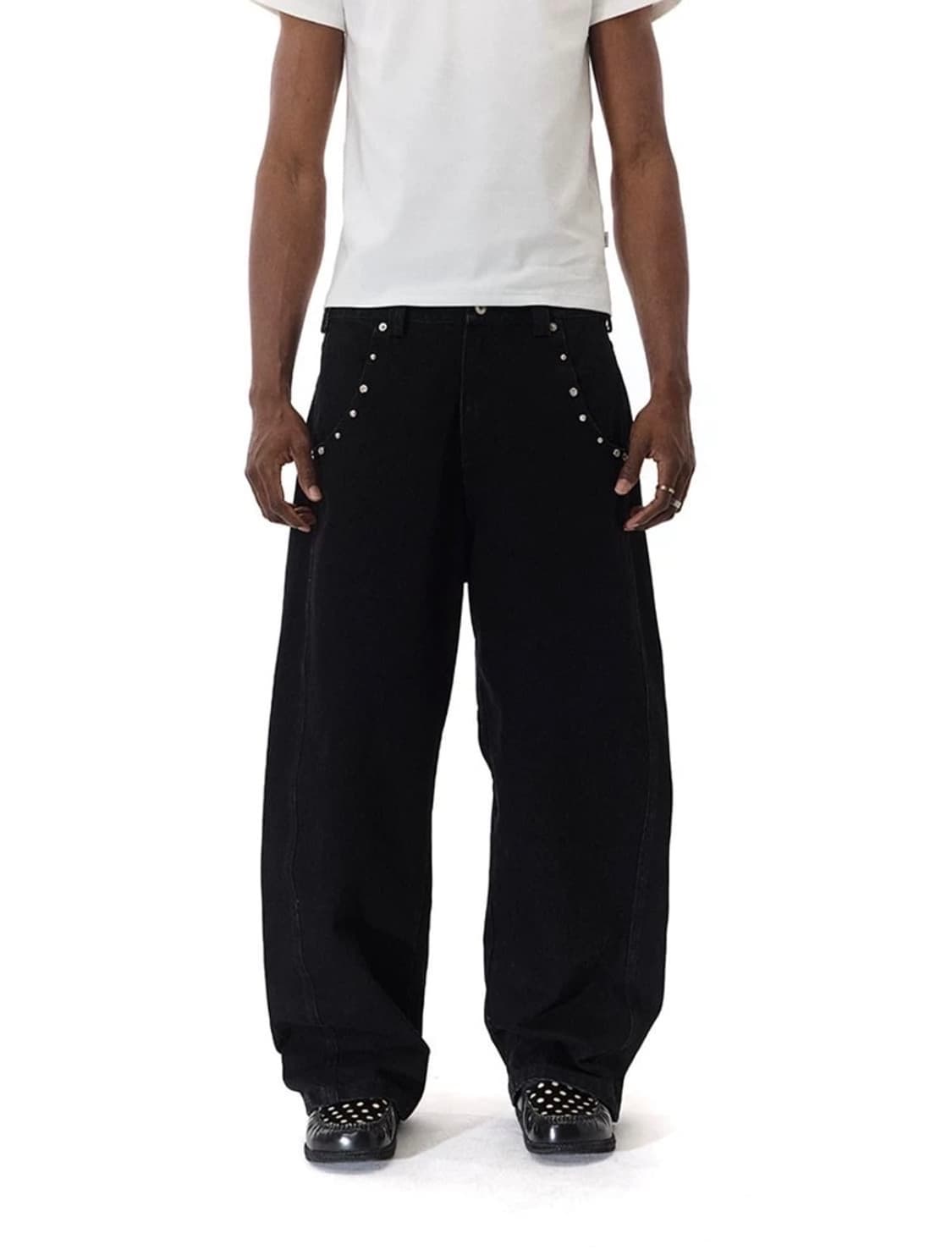 Circle cage studded Wide leg pants 상품이미지1