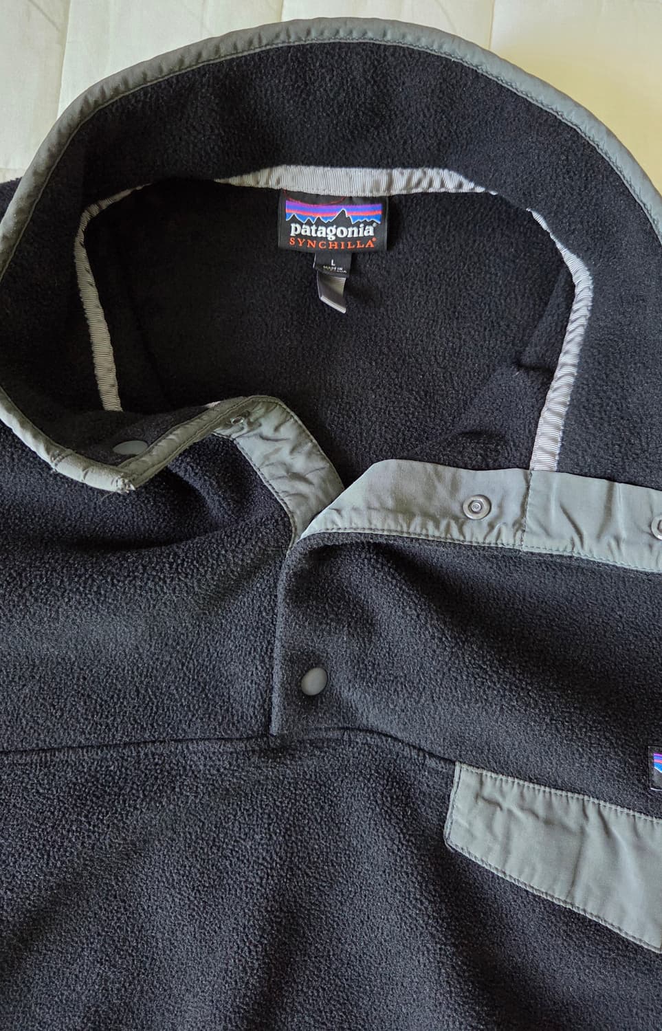 파타고니아 신칠라 풀오버 블랙 w포지그레이 색상  L 상품이미지5