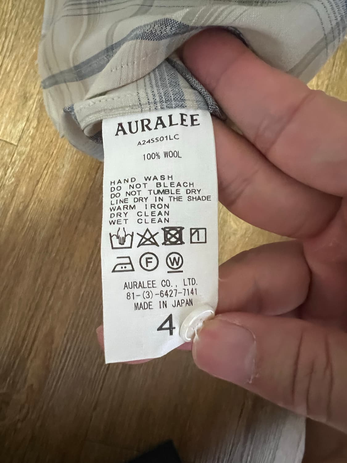 오라리 슈퍼 라이트 울 체크 셔츠 라이트 베이지 4사이즈 상품이미지5