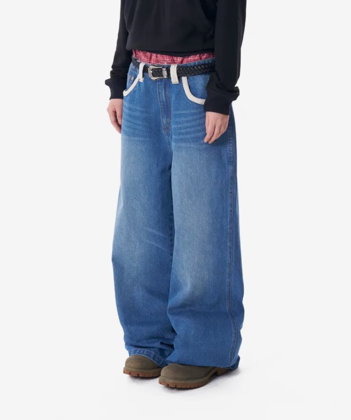 아캄 Contrast Washed Denim Pants (Blue) 상품이미지1