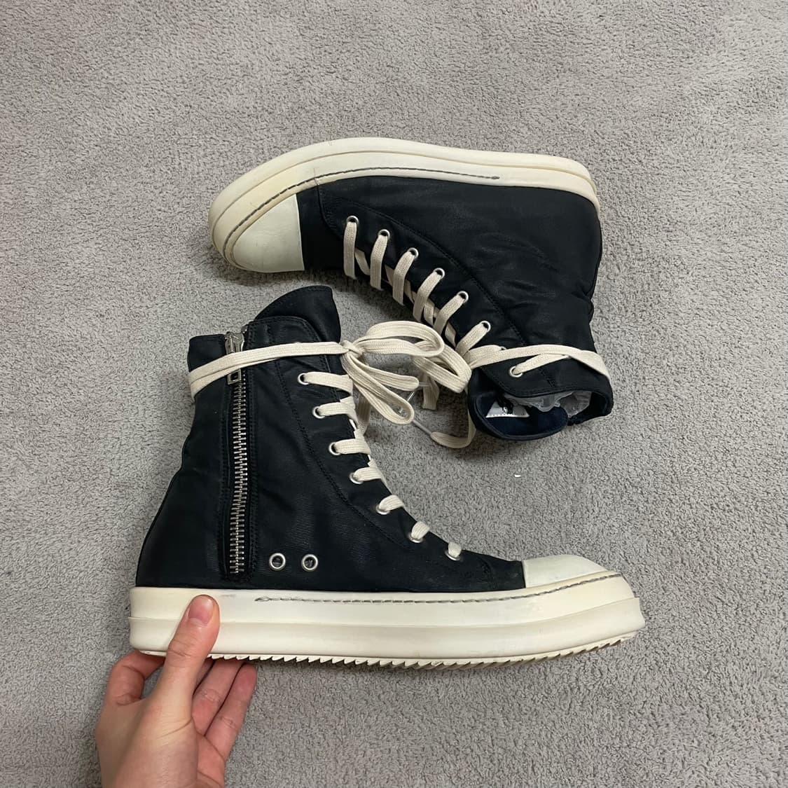 41) 릭오웬스 다크쉐도우 코팅 캔버스 릭컨 라몬즈 하이탑 상품이미지2