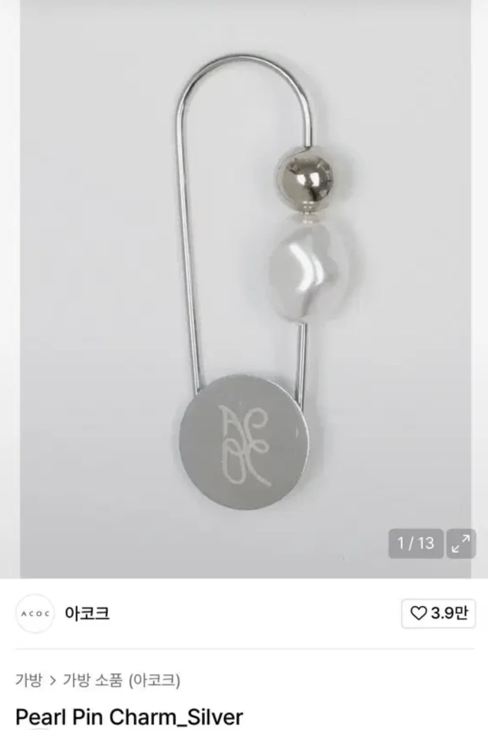 아코크 패블월렛 + 펄 핀 참 미니 크로스백 상품이미지4