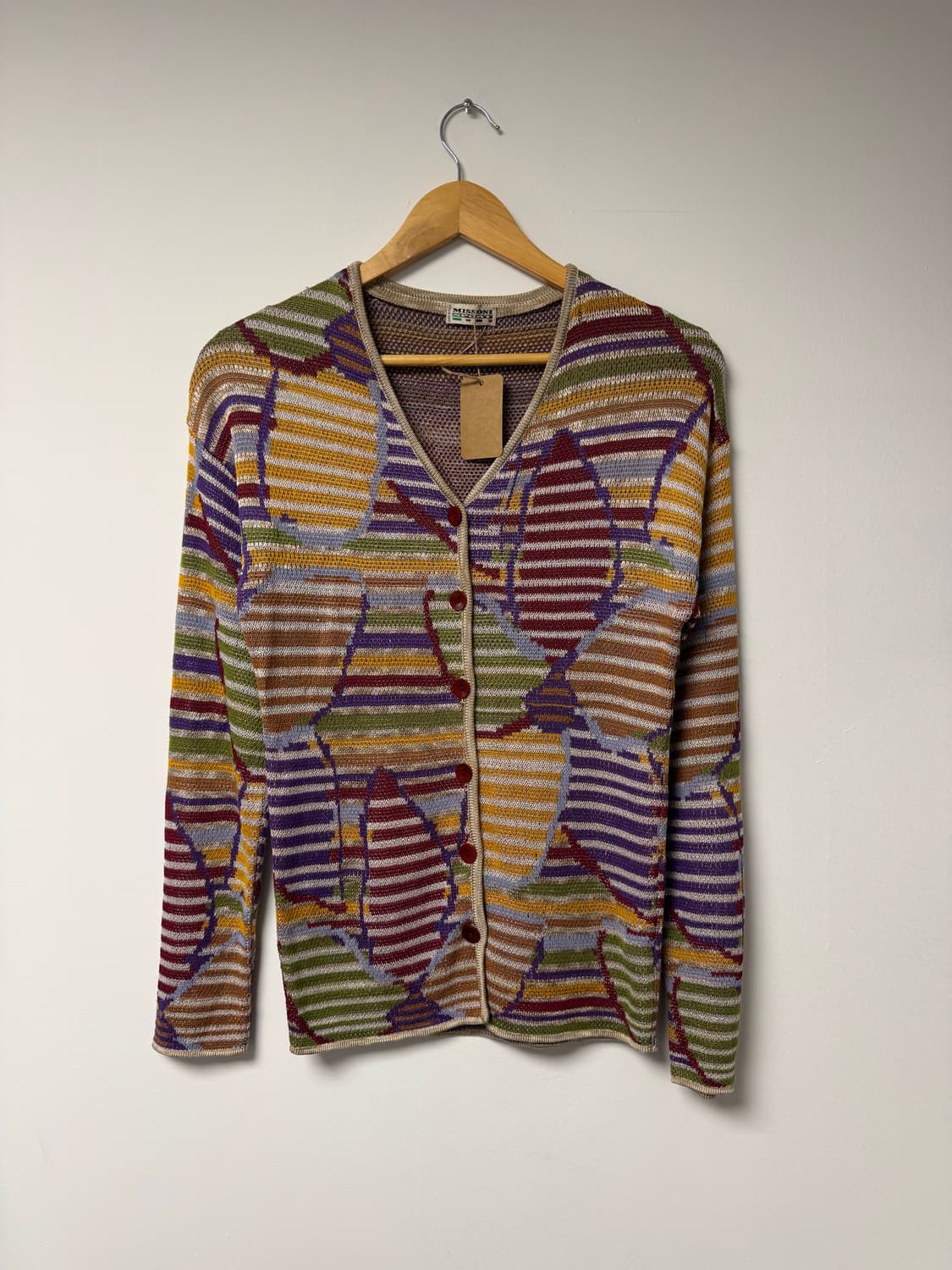 미쏘니 기하학 입체 멀티컬러 패턴 비스코스 가디건 니트 42 상품이미지2