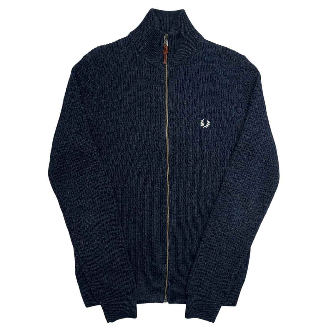 프레드 페리 네이비 골지 니트 집업 S 상품이미지1
