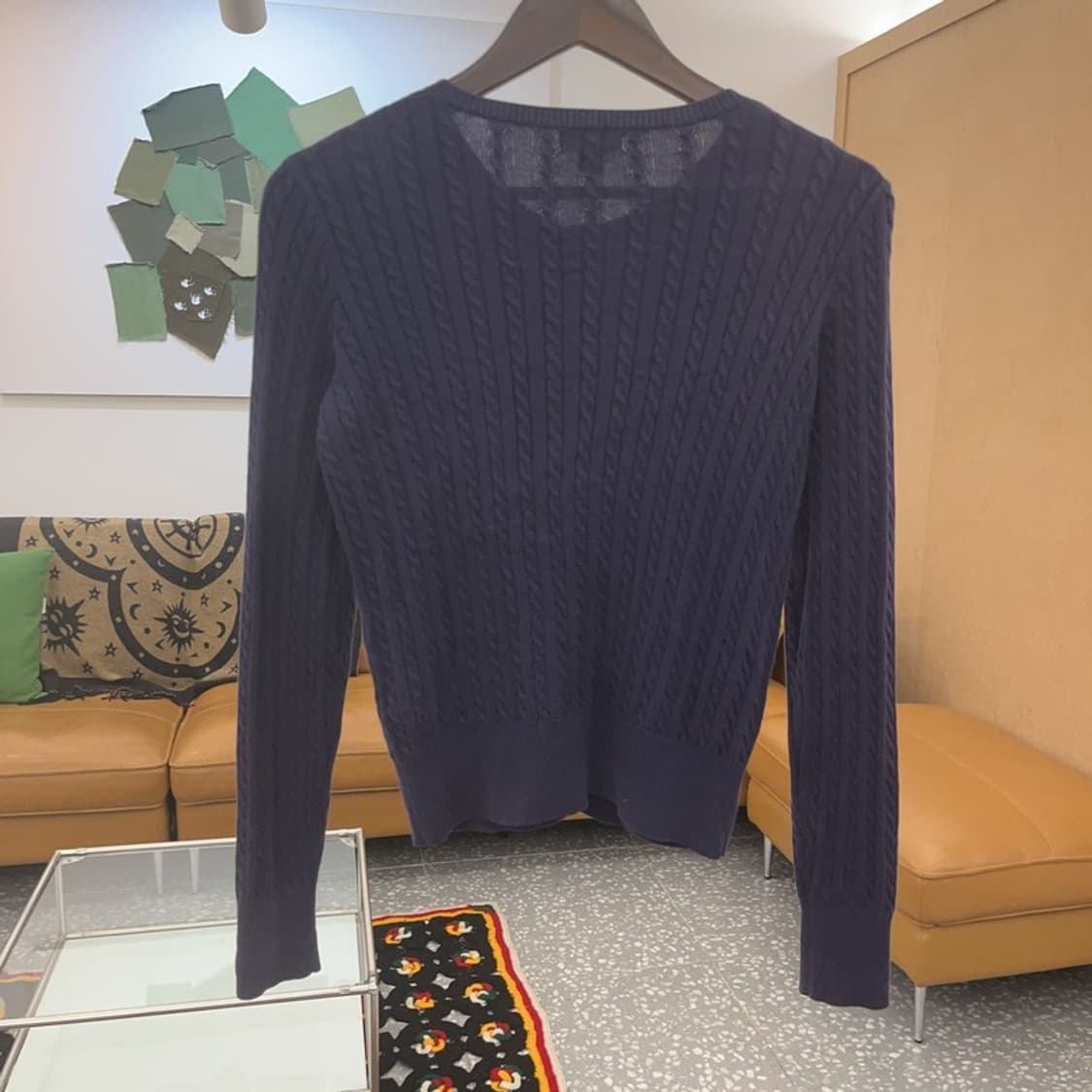 폴로 랄프로렌 모던캐주얼 자수로고 꽈배기 케이블 가디건 XL C07663 상품이미지4