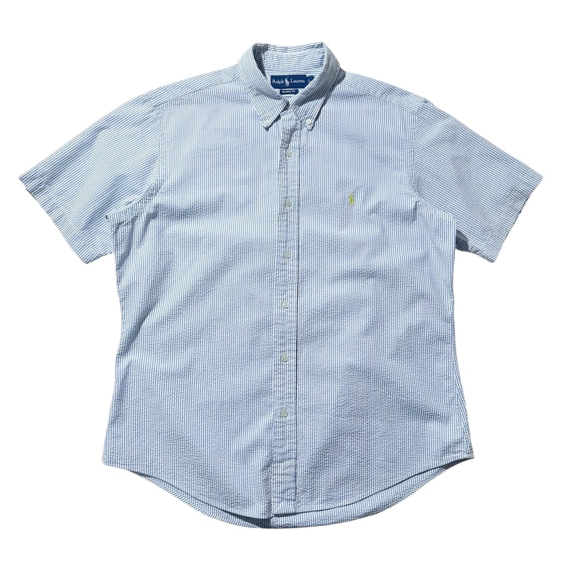 폴로 랄프로렌 시어서커 스트라이프 클래식핏 반팔 셔츠 상품이미지1