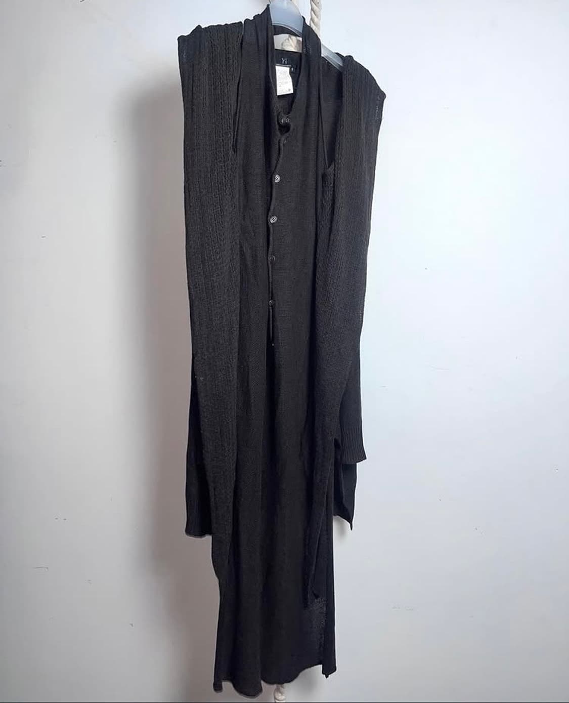 Y's Yohji Yamamoto 가디건 카디건 린넨 롱 원피스 브라운 상품이미지5