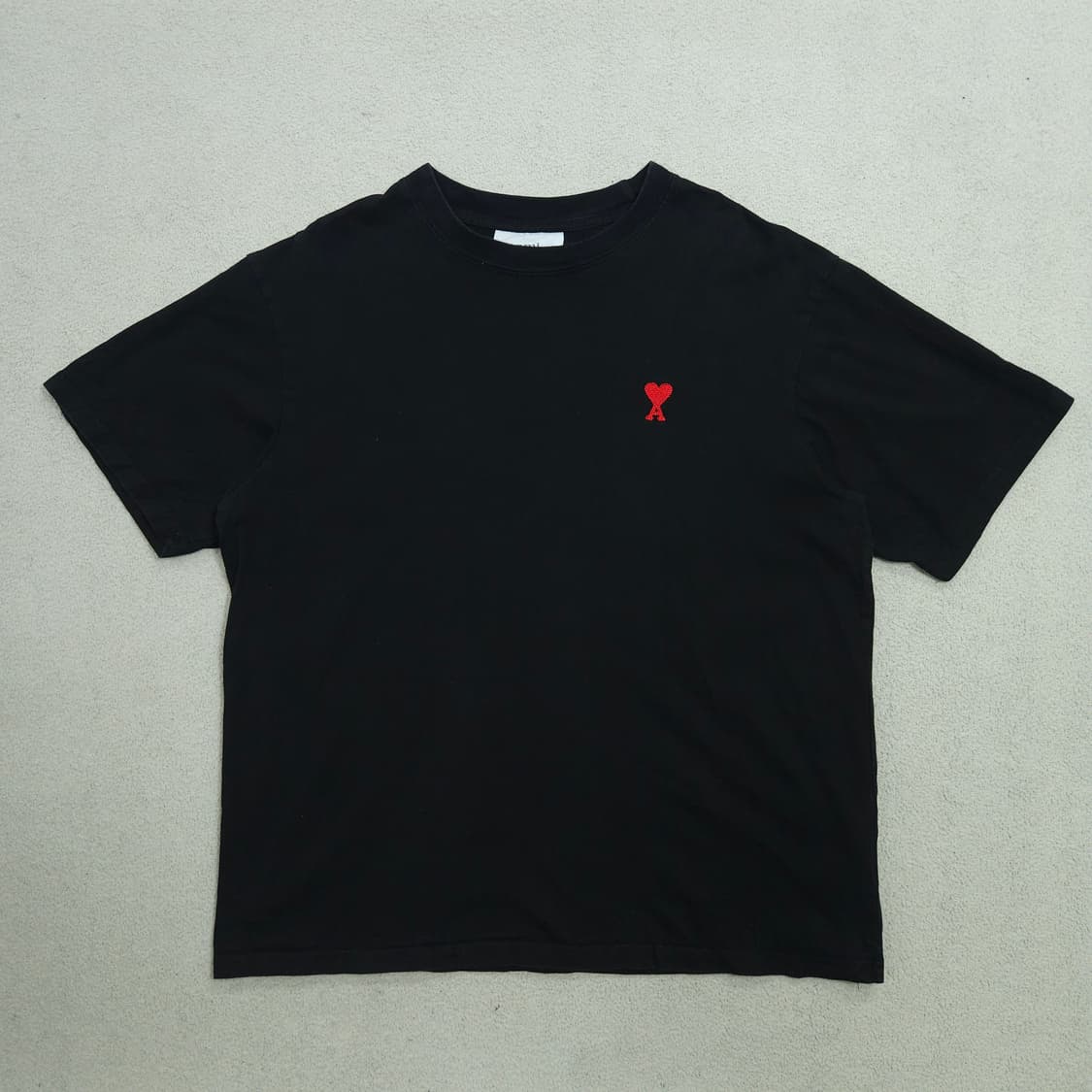 아미 하트 로고 자수 티셔츠 XL 블랙 상품이미지1
