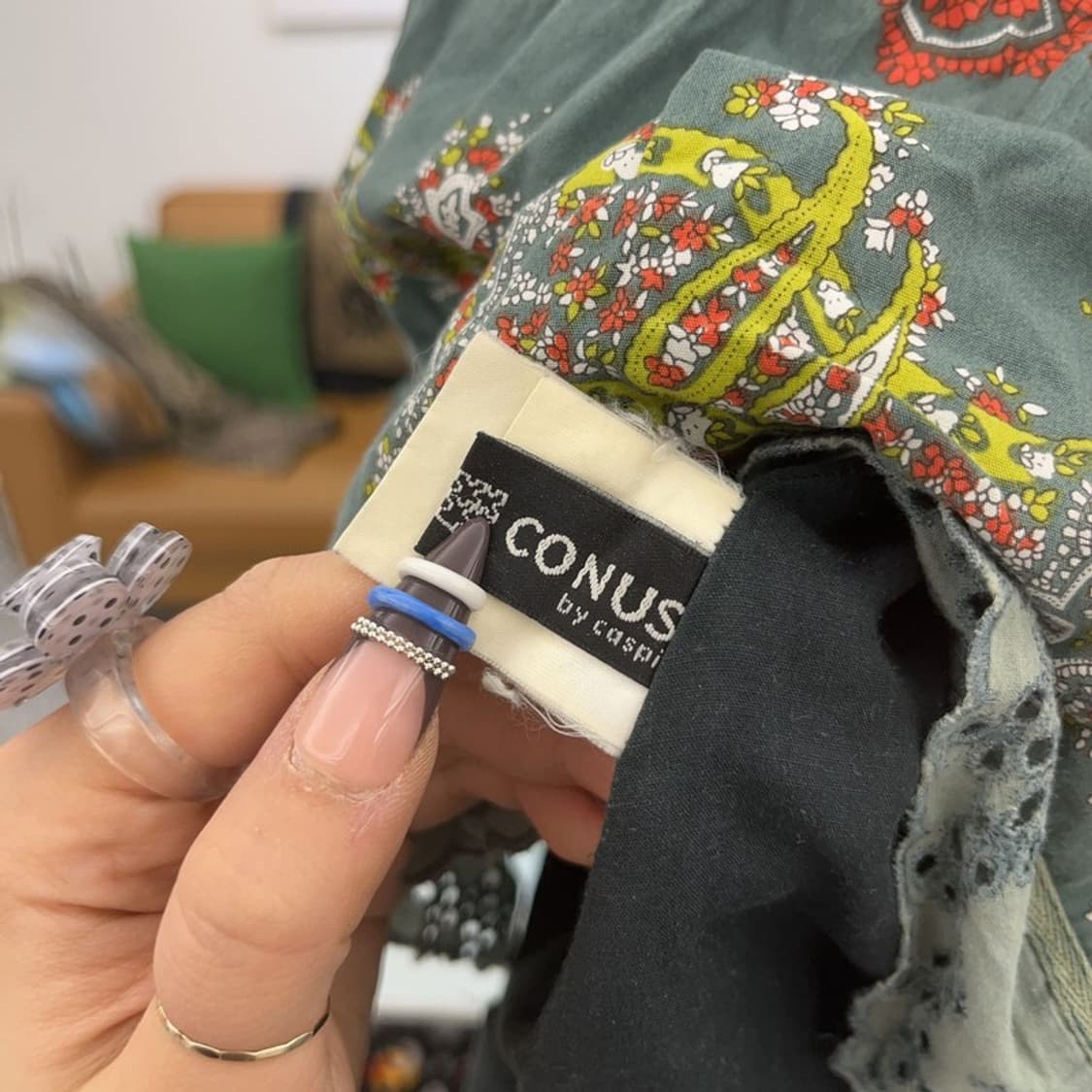 빈티지 보헤미안 모리 페이즐리 패턴 미디 롱스커트 33인치 C07950 상품이미지6