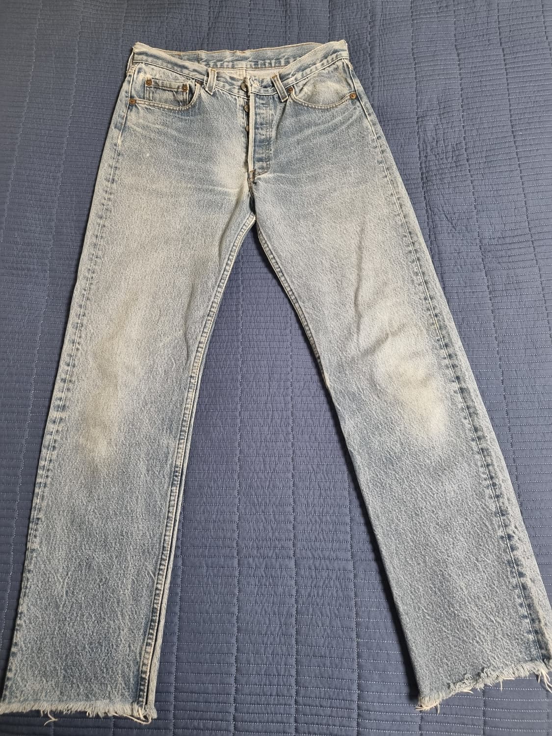 80s미제리바이스501 중청 워싱 컷팅 상품이미지1