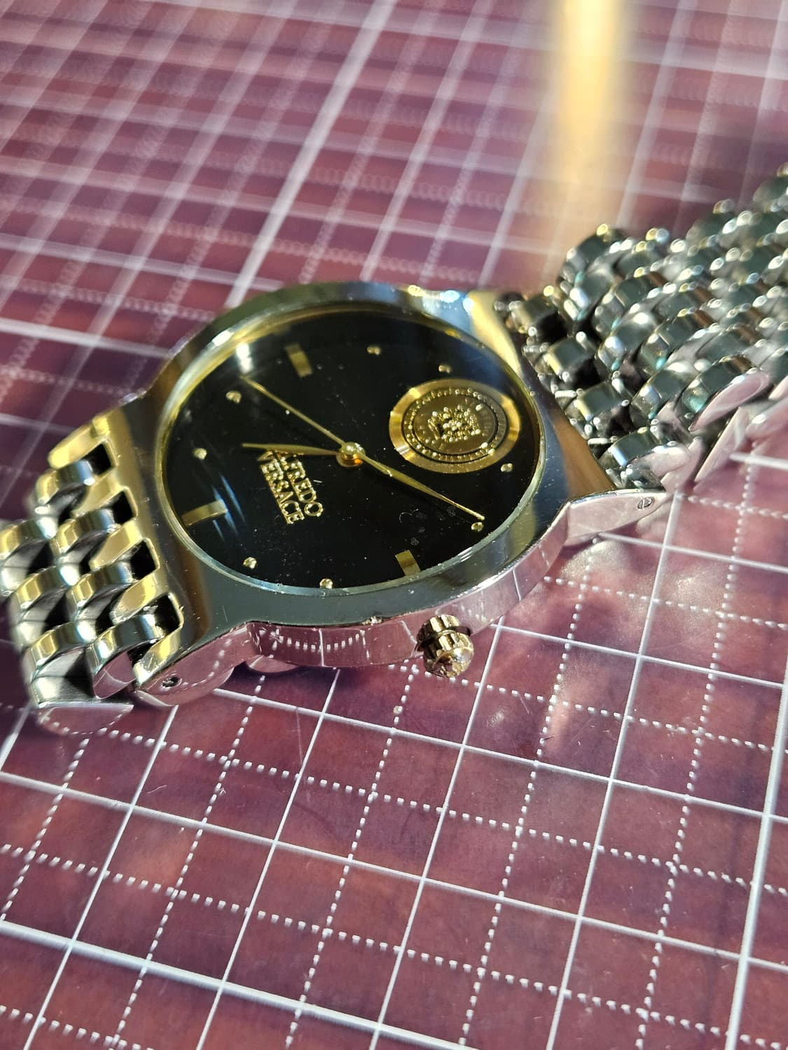 알프레도 베르사체 실버 메탈 시계 쿼츠 상품이미지6