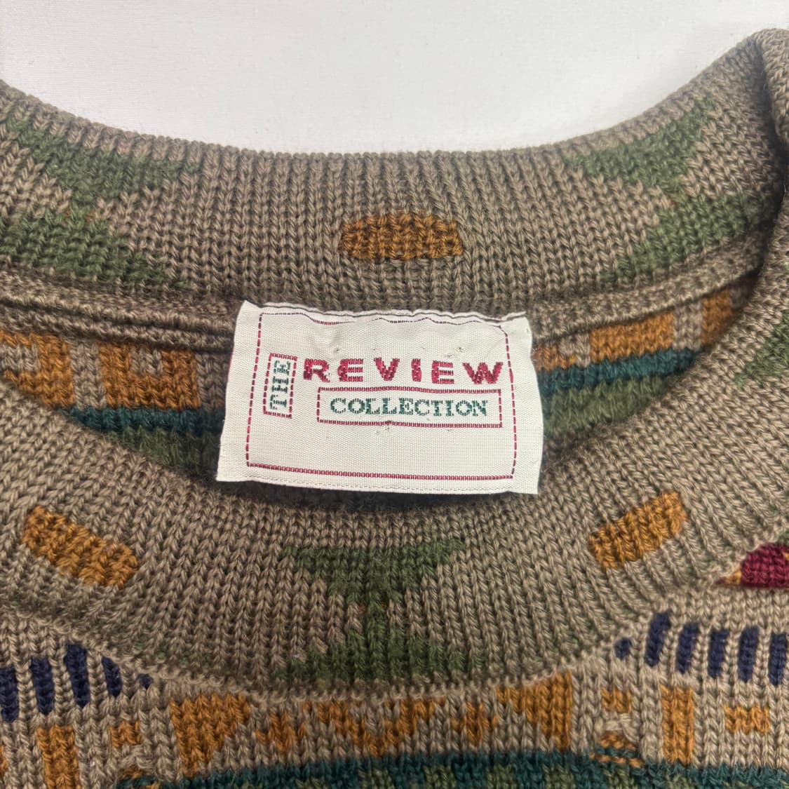Australia 빈티지 멀티 패턴 울 니트 스웨터 L 상품이미지7